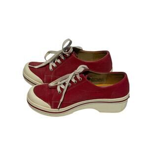 Dansko Women's size 37 Red Canvas Lace Up Platform Shoes US 6.5